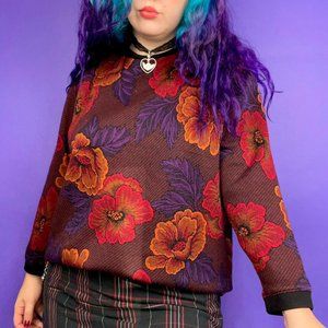 80's vintage floral crewneck size medium